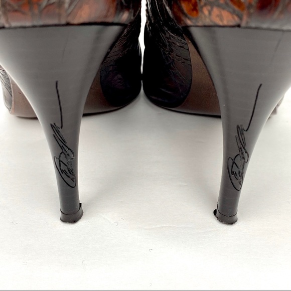 Donald J. Pliner Ankle Stiletto Booties Croc Skin - Picture 9 of 16